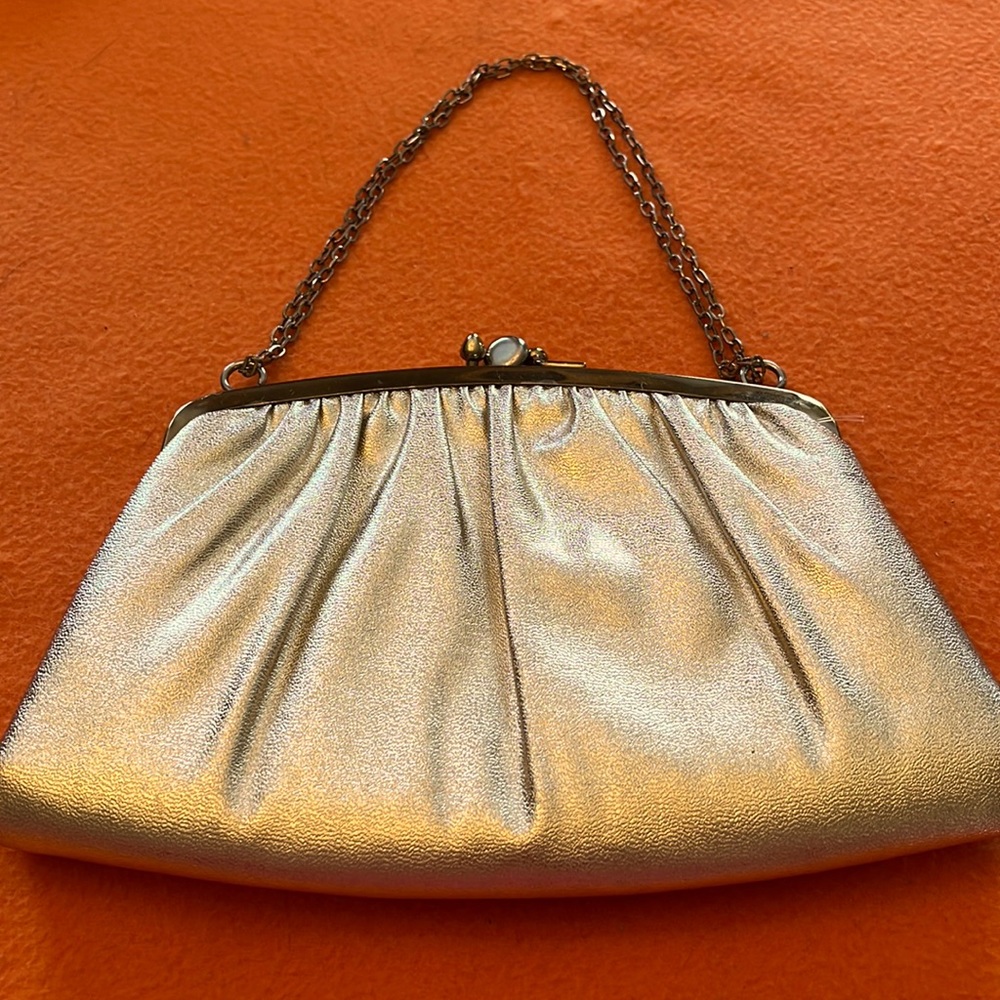 Vintage Metallic Gold Evening Bag by HL U.S.A.